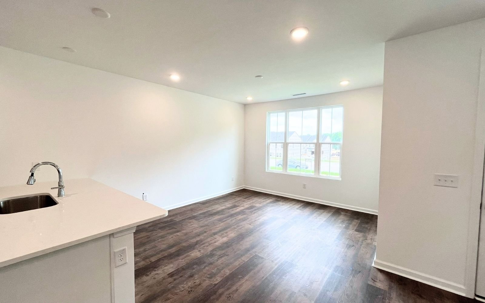 The family room of the Morgan on homesite 2579 by Brookfield Residential at Wendell Falls.