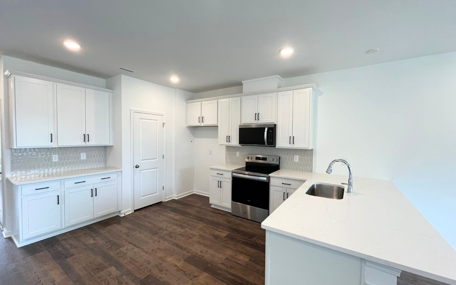 The kitchen of the Morgan on homesite 2579 by Brookfield Residential at Wendell Falls.