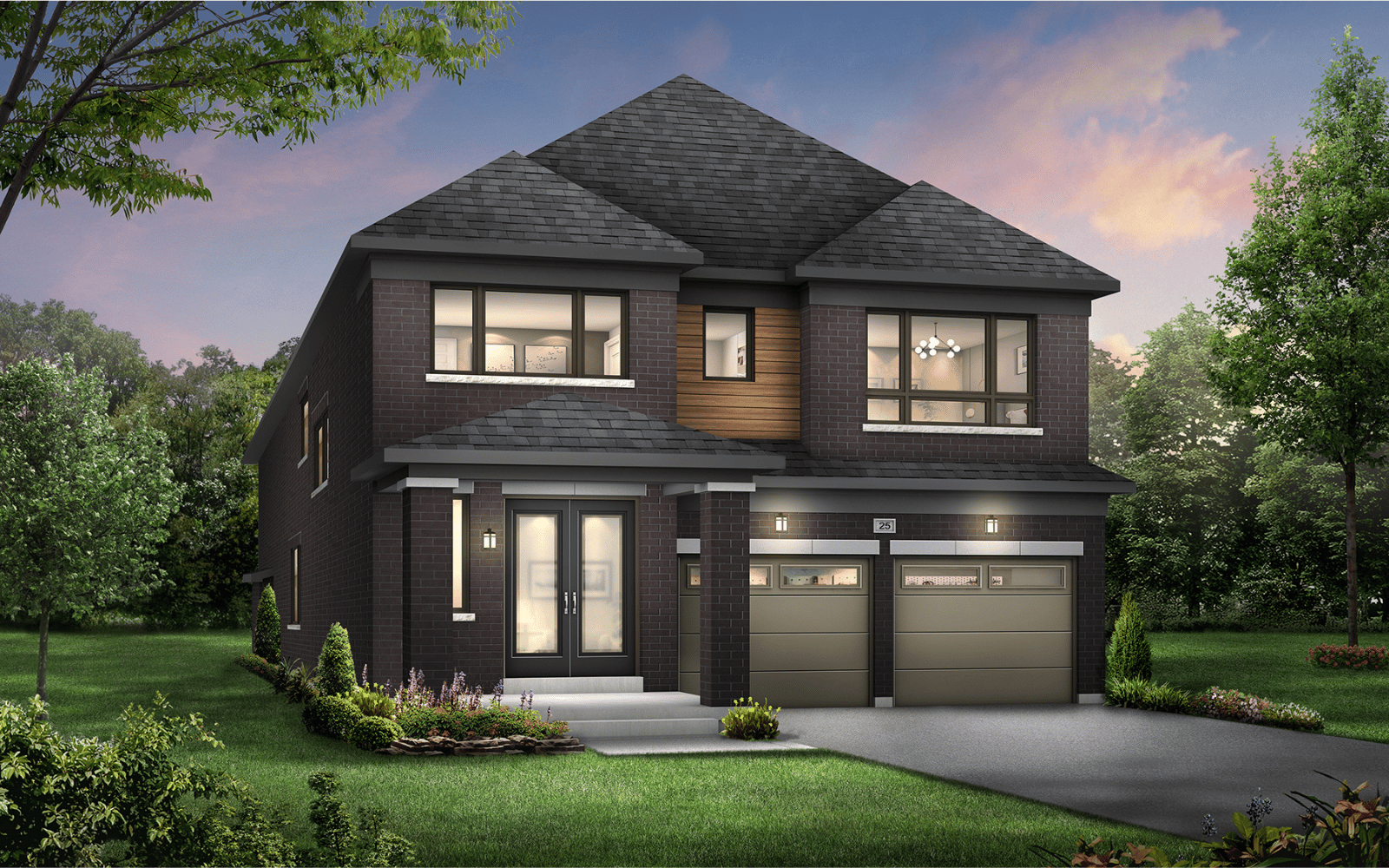 40' Foxleigh Elevation D design at Heartland in Baxter, ON