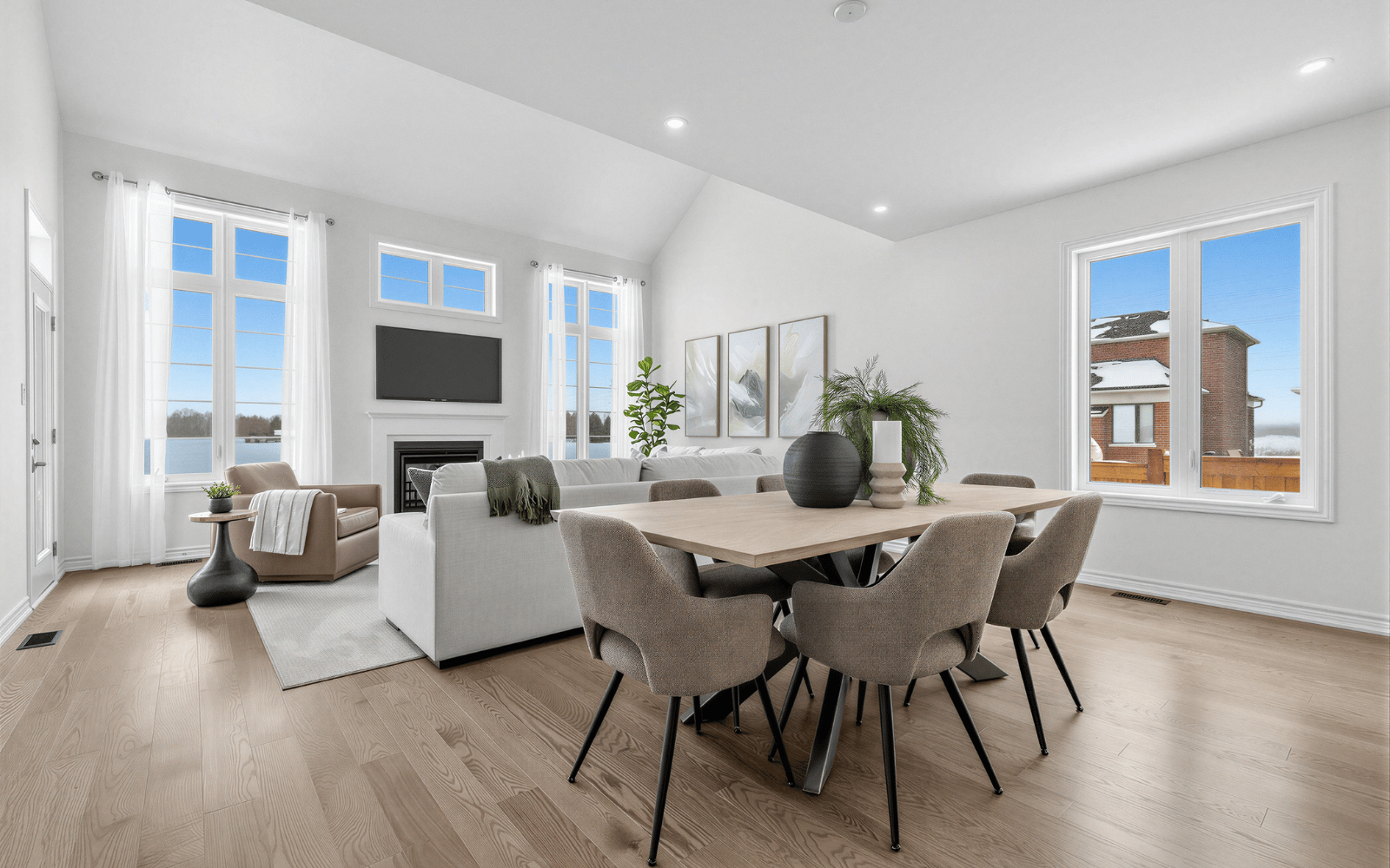 Model Home Photo of the Family Room and Dining Room of Lot 3 at Heartland in Baxter, ON