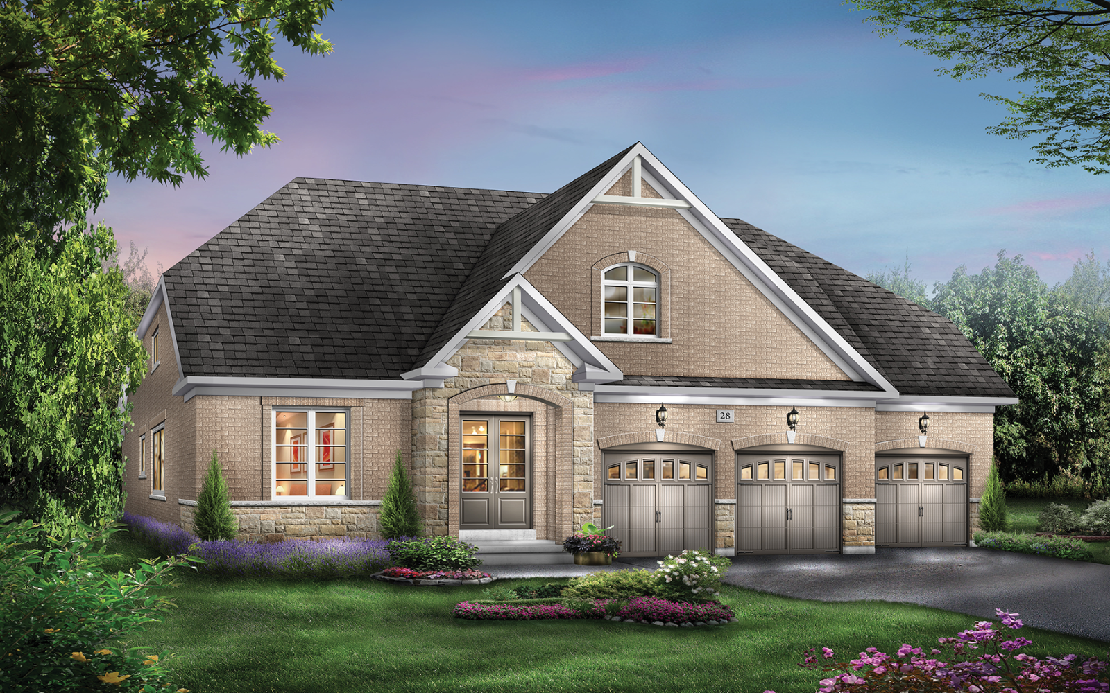 60' Waverly Elevation C design at Heartland in Baxter, ON