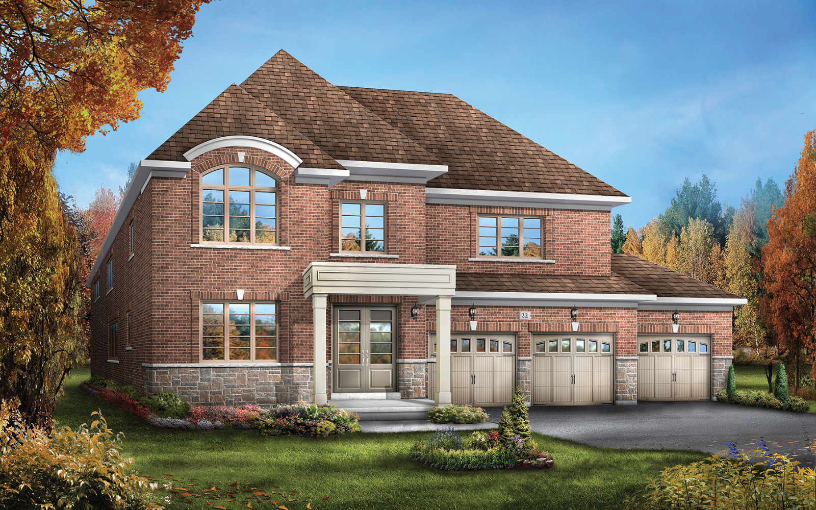 60' Henley Elevation B design at Heartland in Baxter, ON