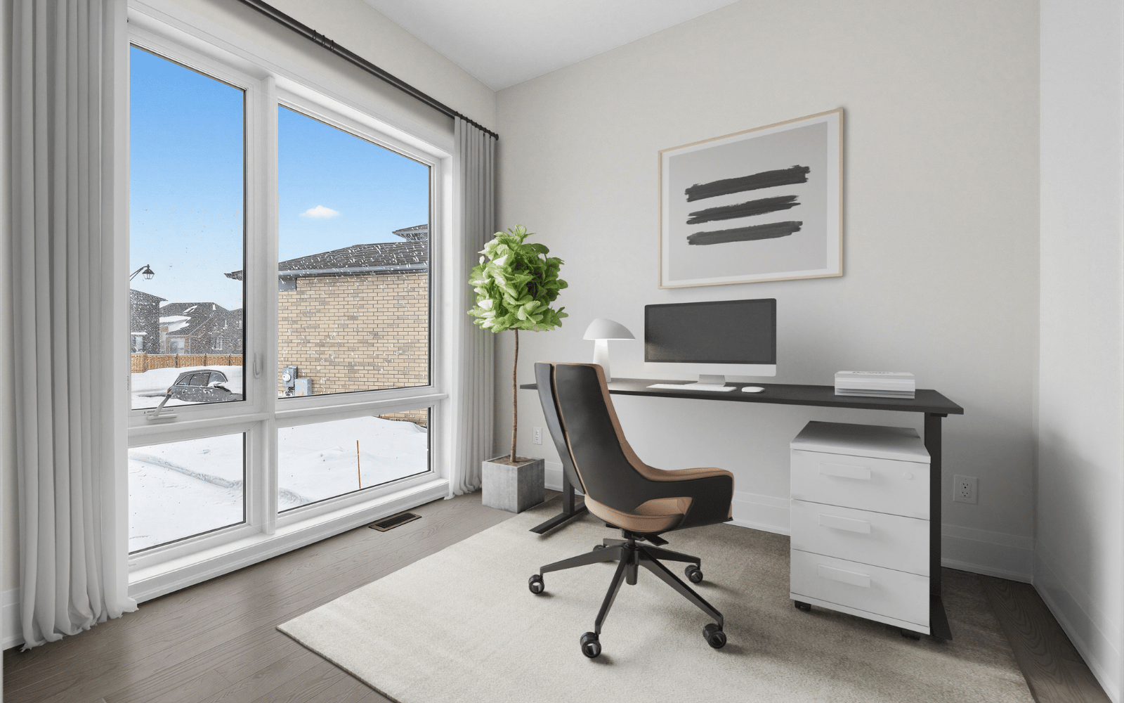 Virtually Staged photo of the Study in Lot 104 at Heartland in Baxter, ON