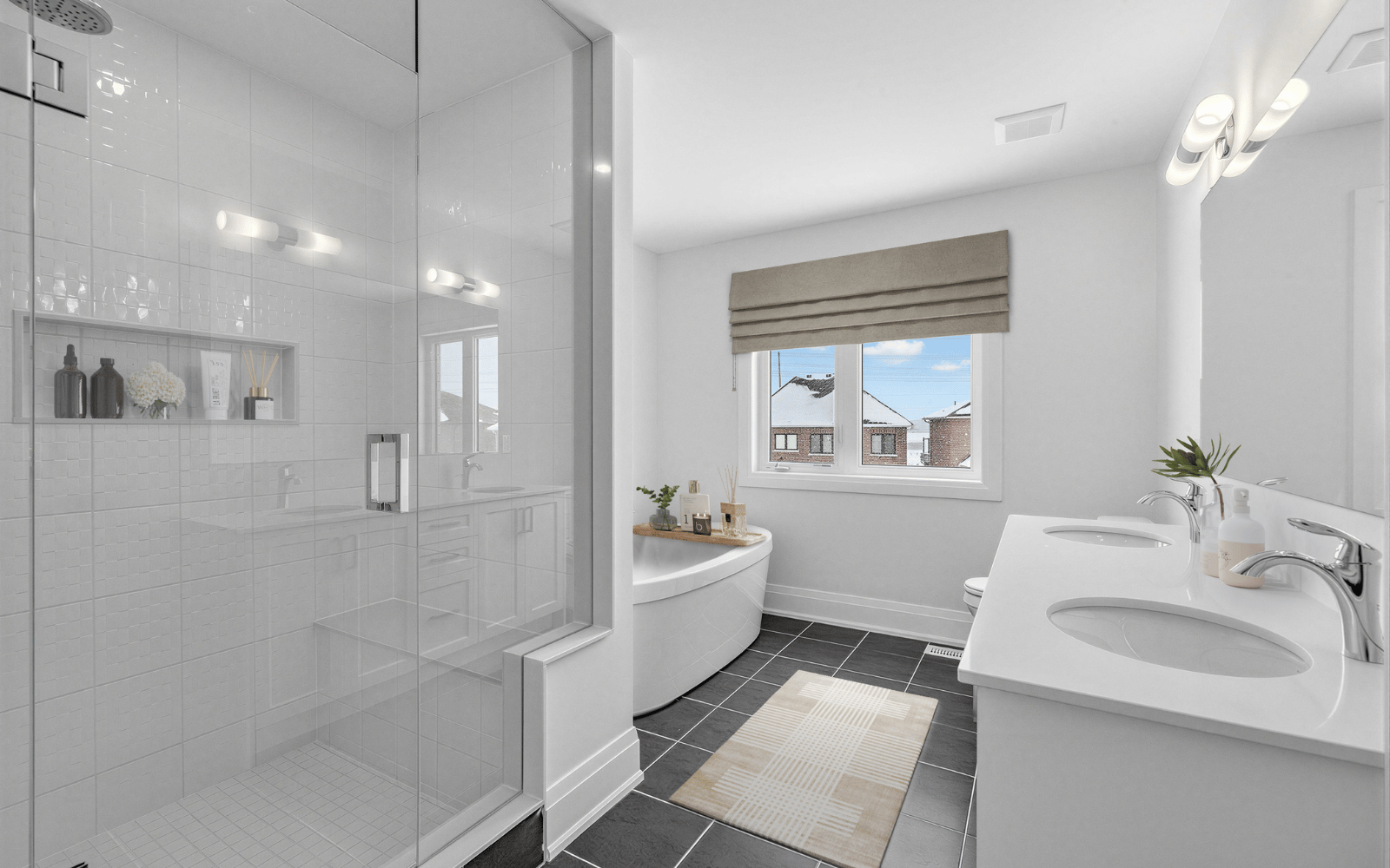 Virtually Staged photo of the Primary Ensuite in Lot 104 at Heartland in Baxter, ON