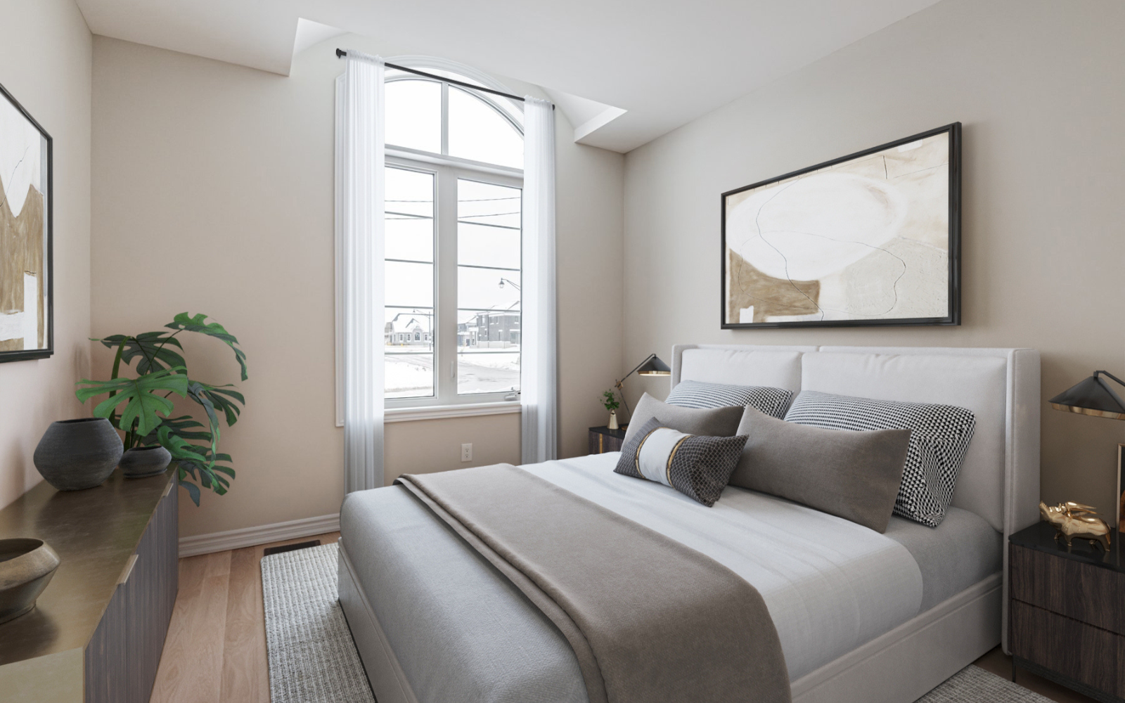 Virtually staged photo of Bedroom 2 in Lot 4 at Heartland in Baxter, Ontario