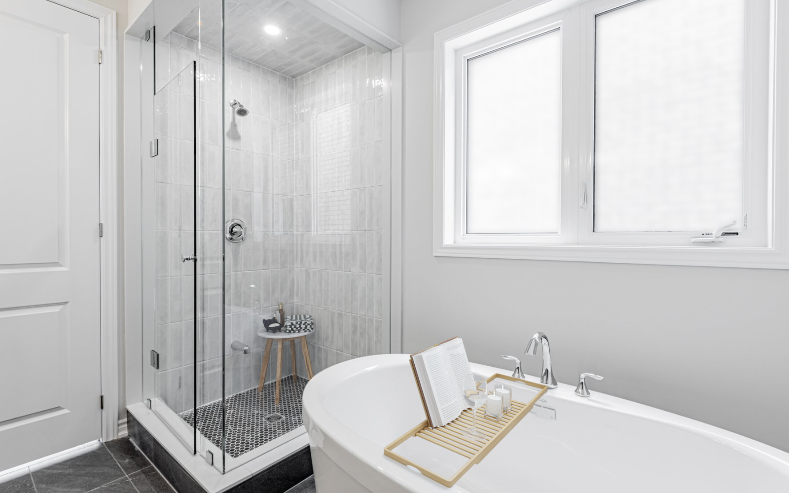 Virtually staged photo of the Primary Ensuite in Lot 4 at Heartland in Baxter, Ontario