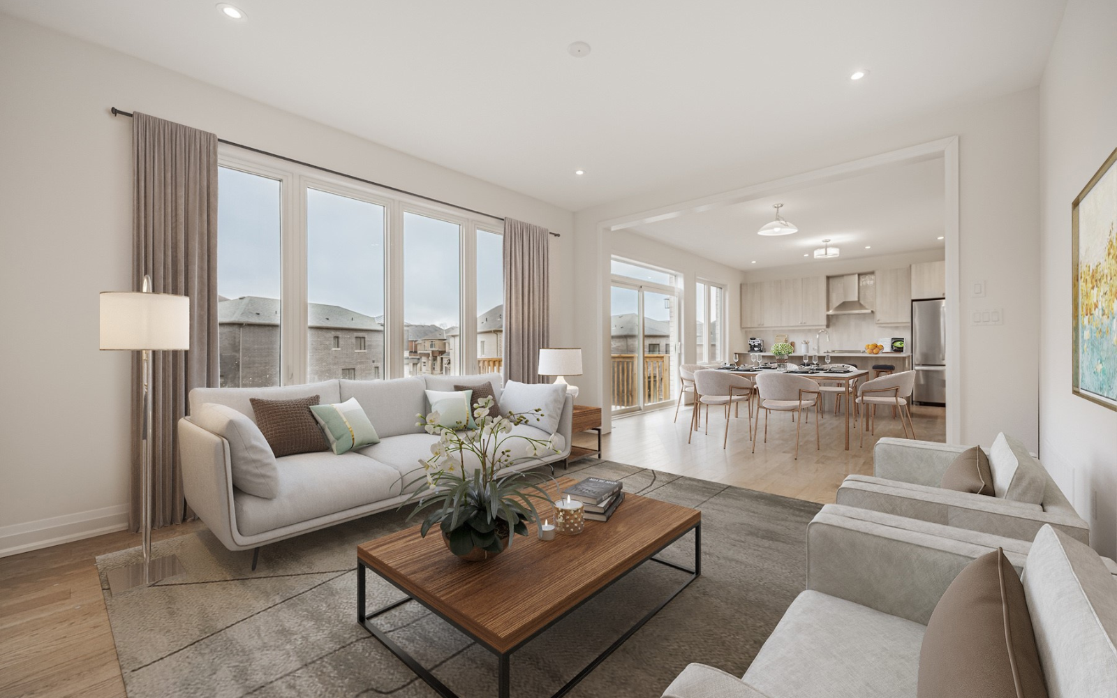 Virtually staged photo of the Family Room in Lot 120 at Midhurst Valley