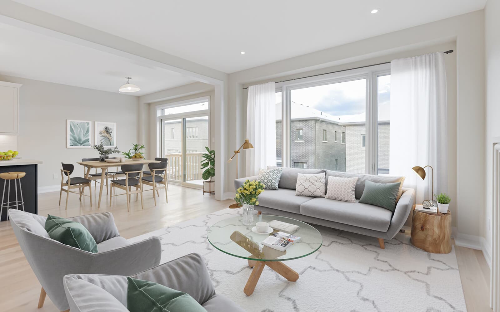 Family Room and Breakfast Area in Lot 80 at Midhurst Valley in Midhurst, Ontario.