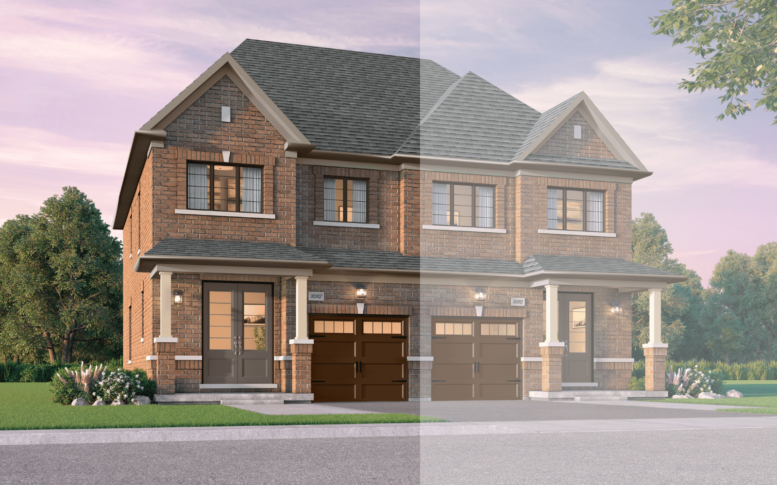 Semi Detached Moccasin Style B1 at Midhurst Valley in Midhurst, Ontario.