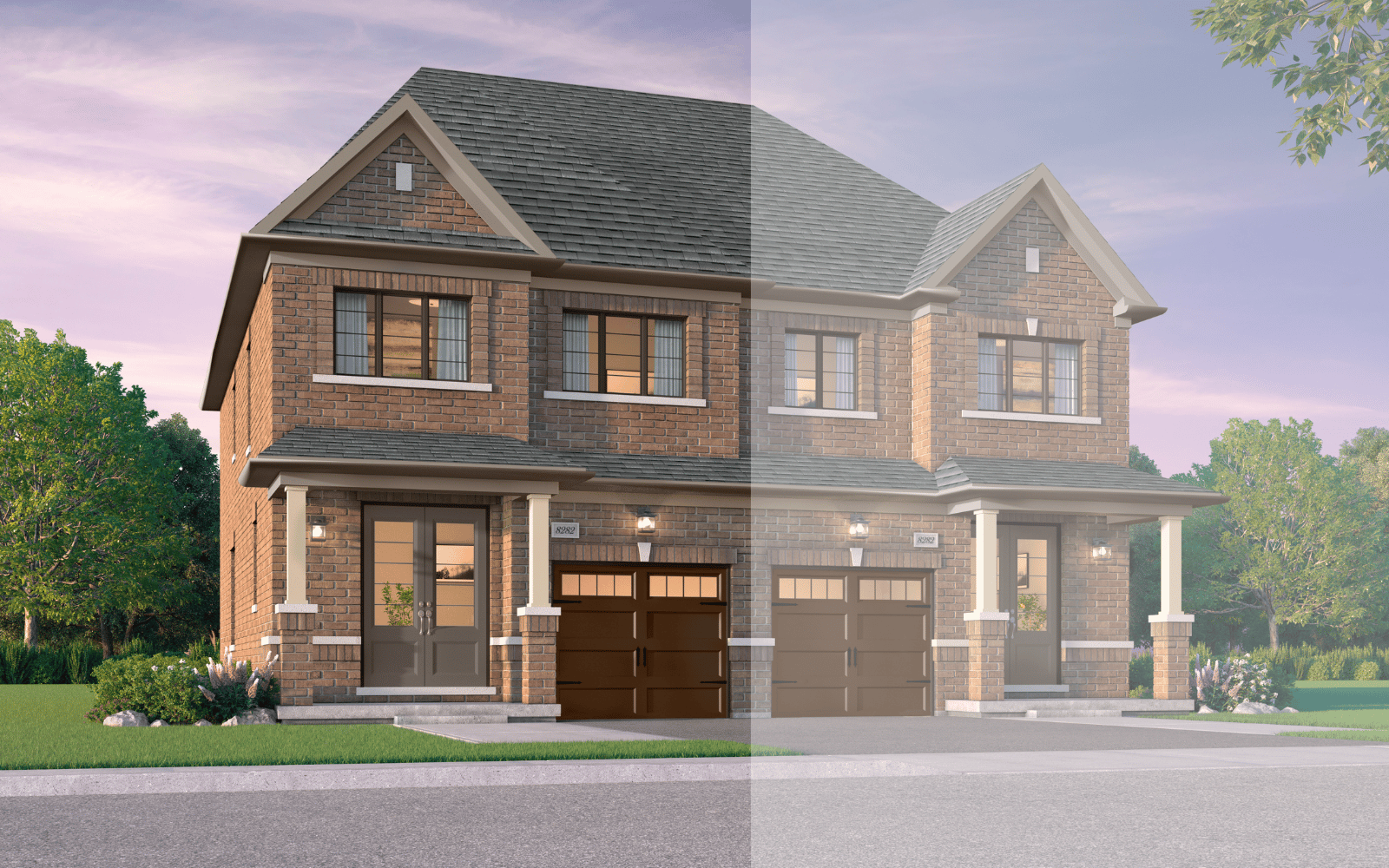 Semi Detached Moccasin Style B2 at Midhurst Valley in Midhurst, Ontario.