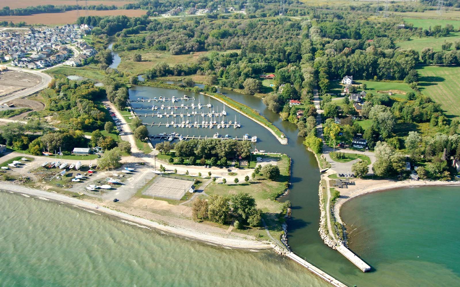 View of the port in Newcastle, Ontario.