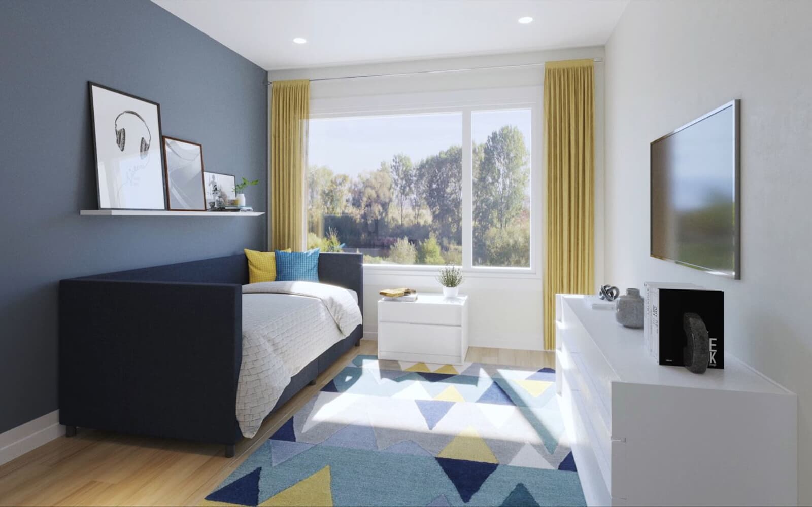 A rendering of a family room, in the New Seaton community.
