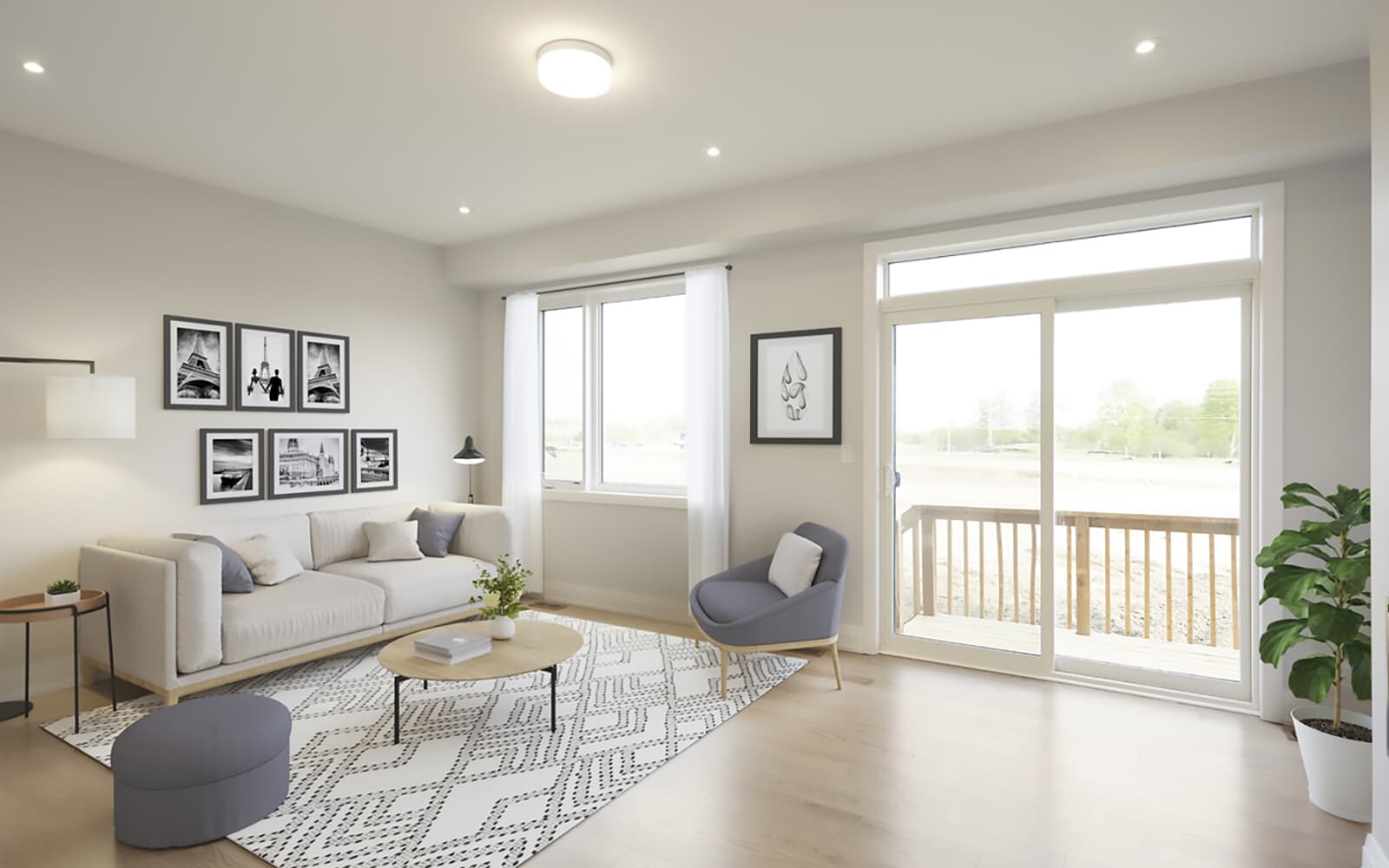 Family Room in Block 55 Unit 1 at New Seaton in Pickering, Ontario.