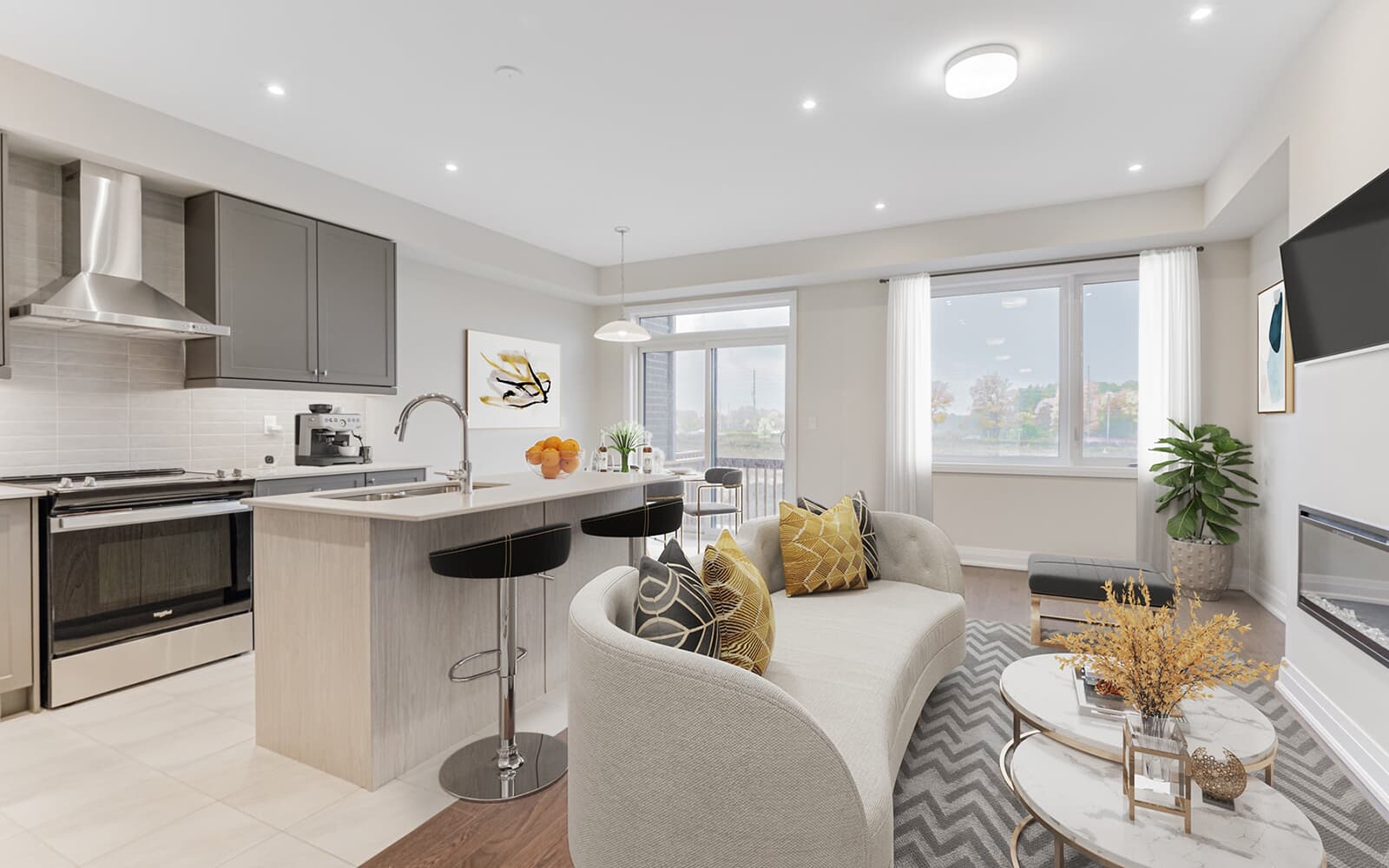 Kitchen in Block 55 Unit 2 at New Seaton in Pickering, Ontario.
