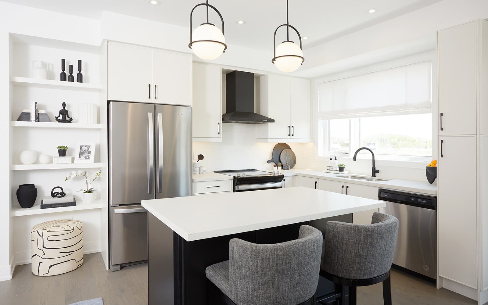 Kitchen in the Glendale Model Home at New Seaton in Pickering, Ontario.