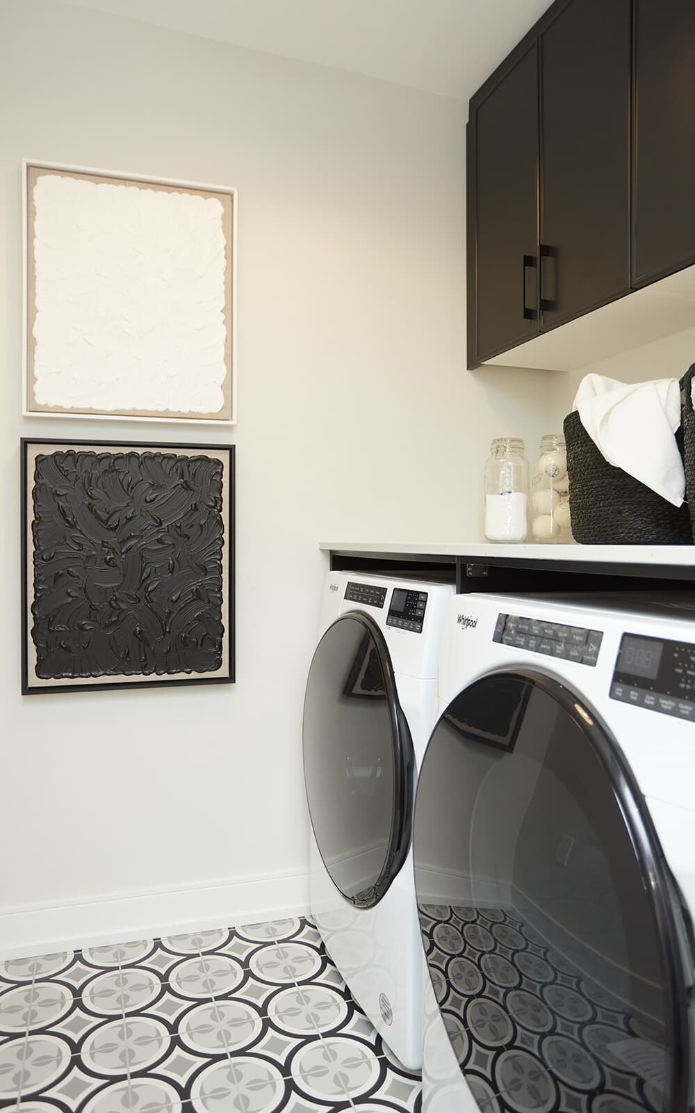 Laundry Room in the Glendale Model Home at New Seaton in Pickering, Ontario.