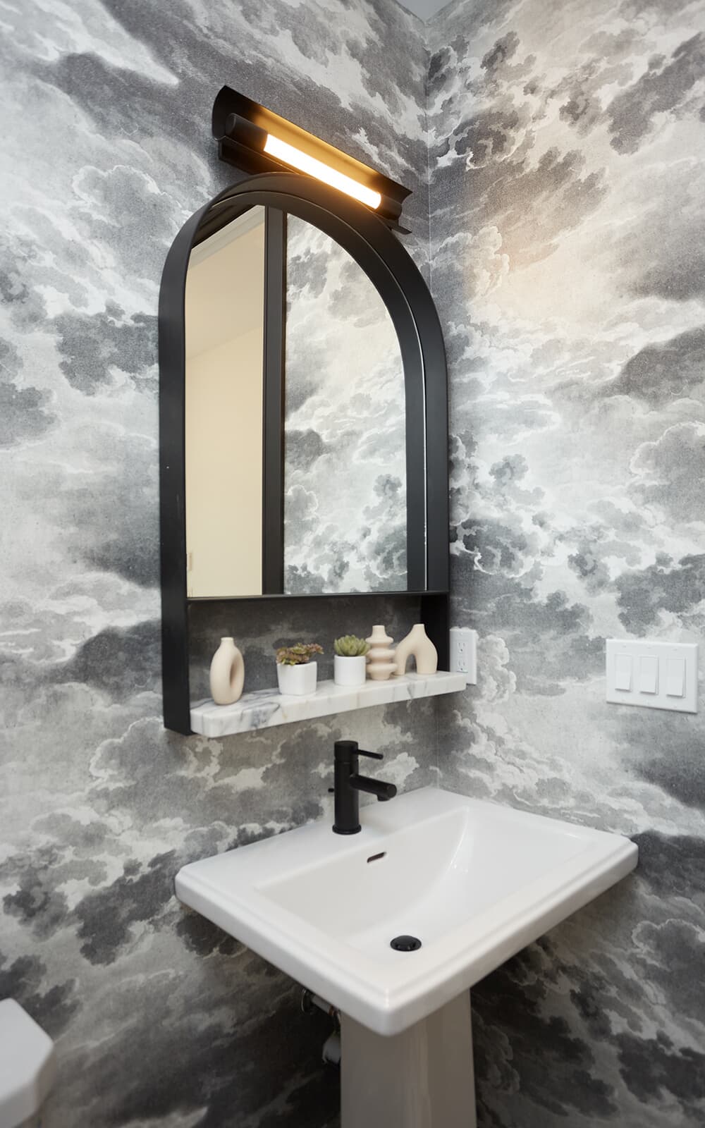 Powder Room in the Glendale Model Home at New Seaton in Pickering, Ontario.