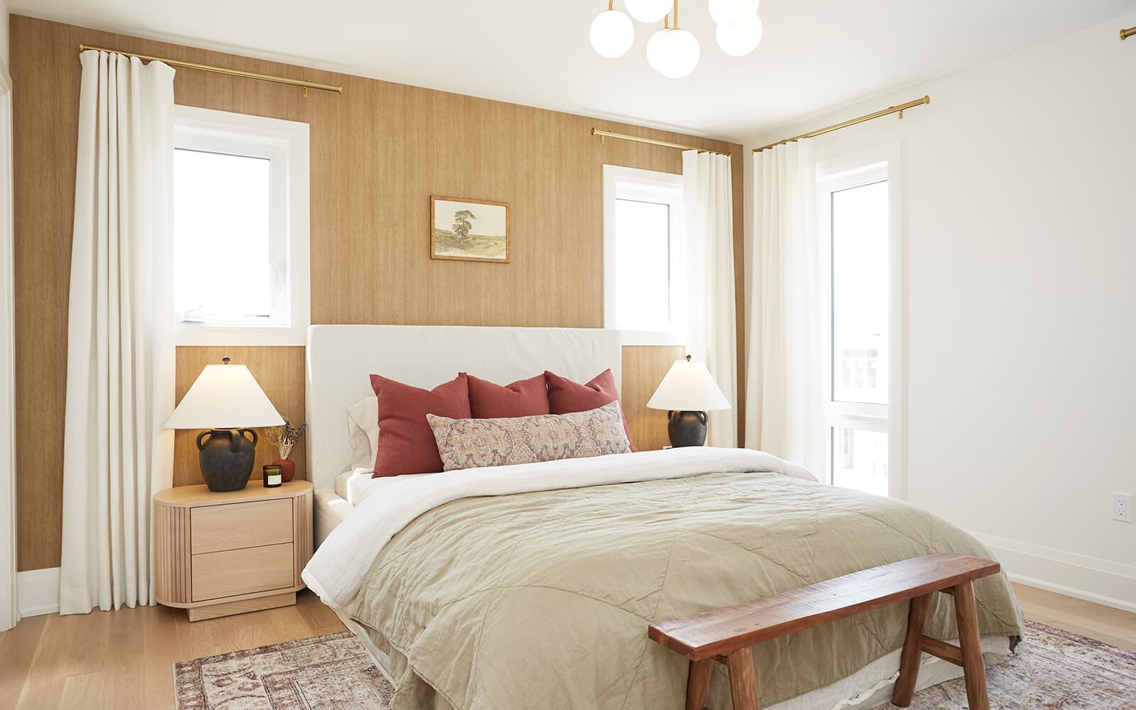 Primary Bedroom in the Denmar Corner Model Home at New Seaton in Pickering, Ontario.