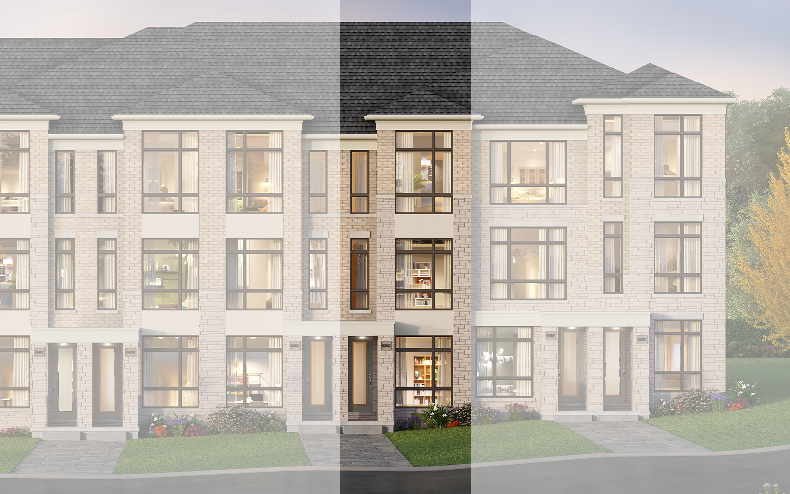 Exterior Rendering of the Whitevale Plan Style A2 at New Seaton in Pickering, Ontario.