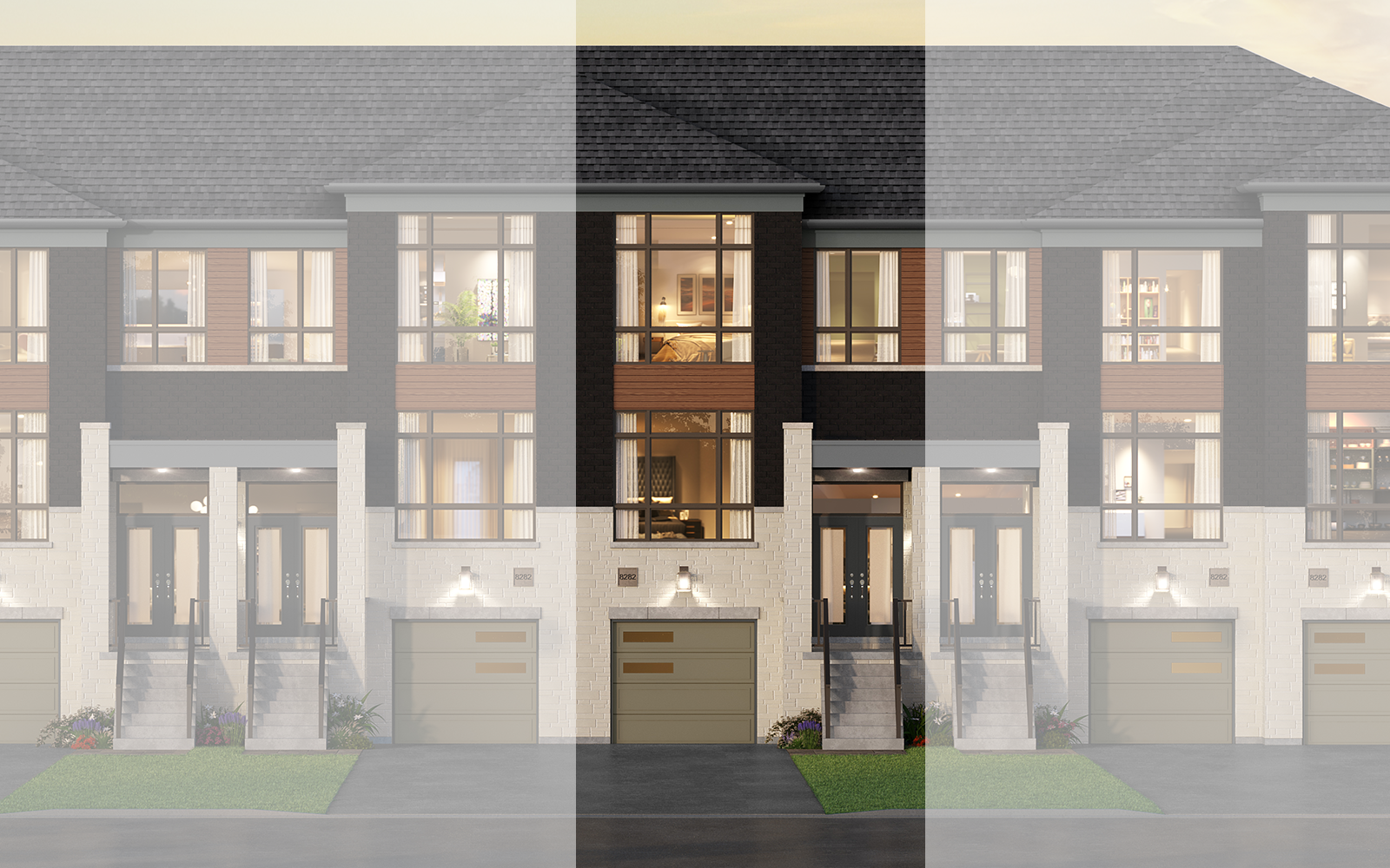 Exterior Rendering of the Brockridge Plan Style C1 at New Seaton in Pickering, Ontario.