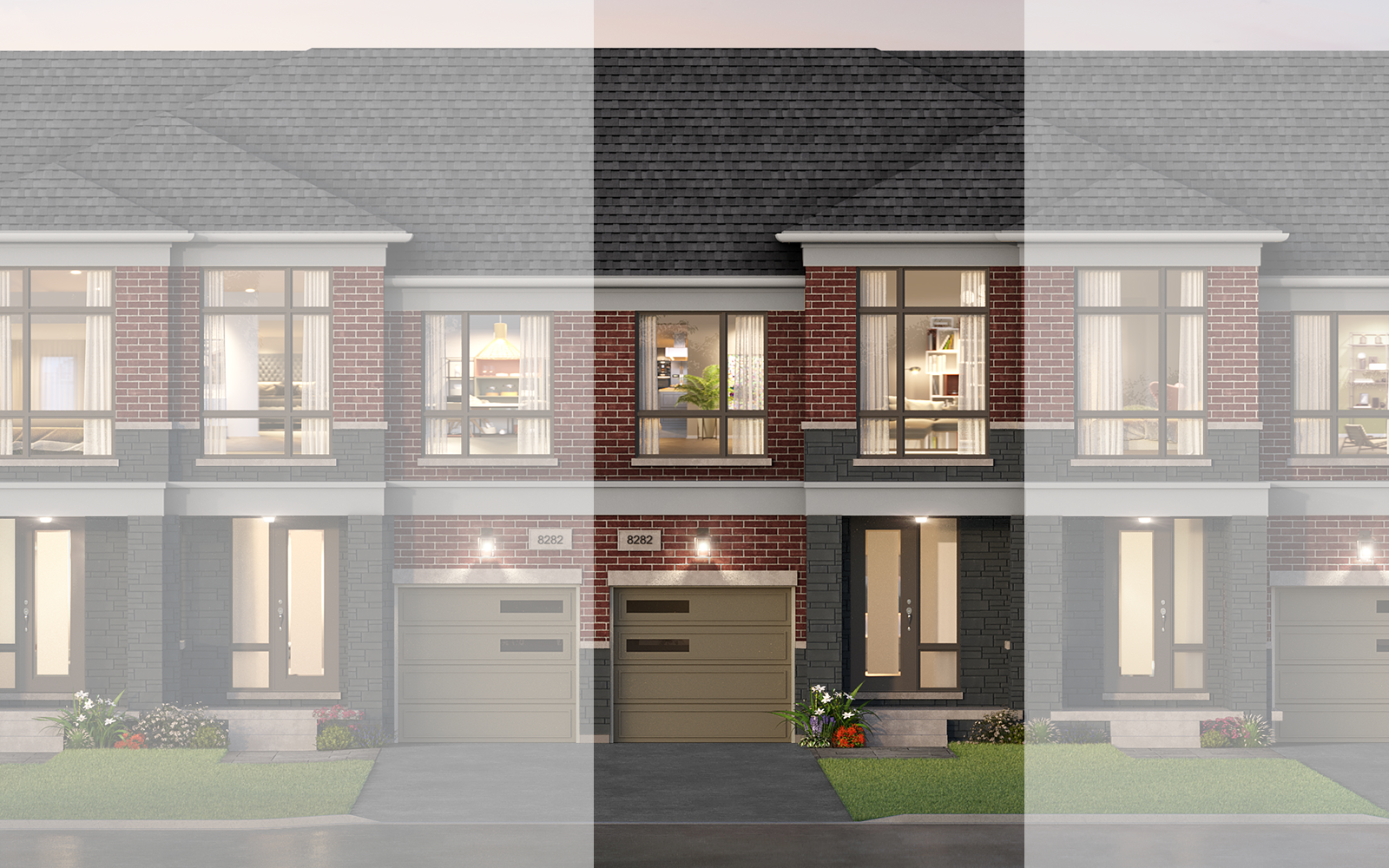 Exterior Rendering of the Altona Plan Style C1 at New Seaton in Pickering, Ontario.