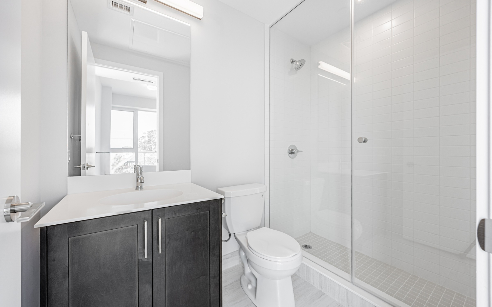Photo of the ensuite in Suite 208 at Station No. 3 in Whitby, ON