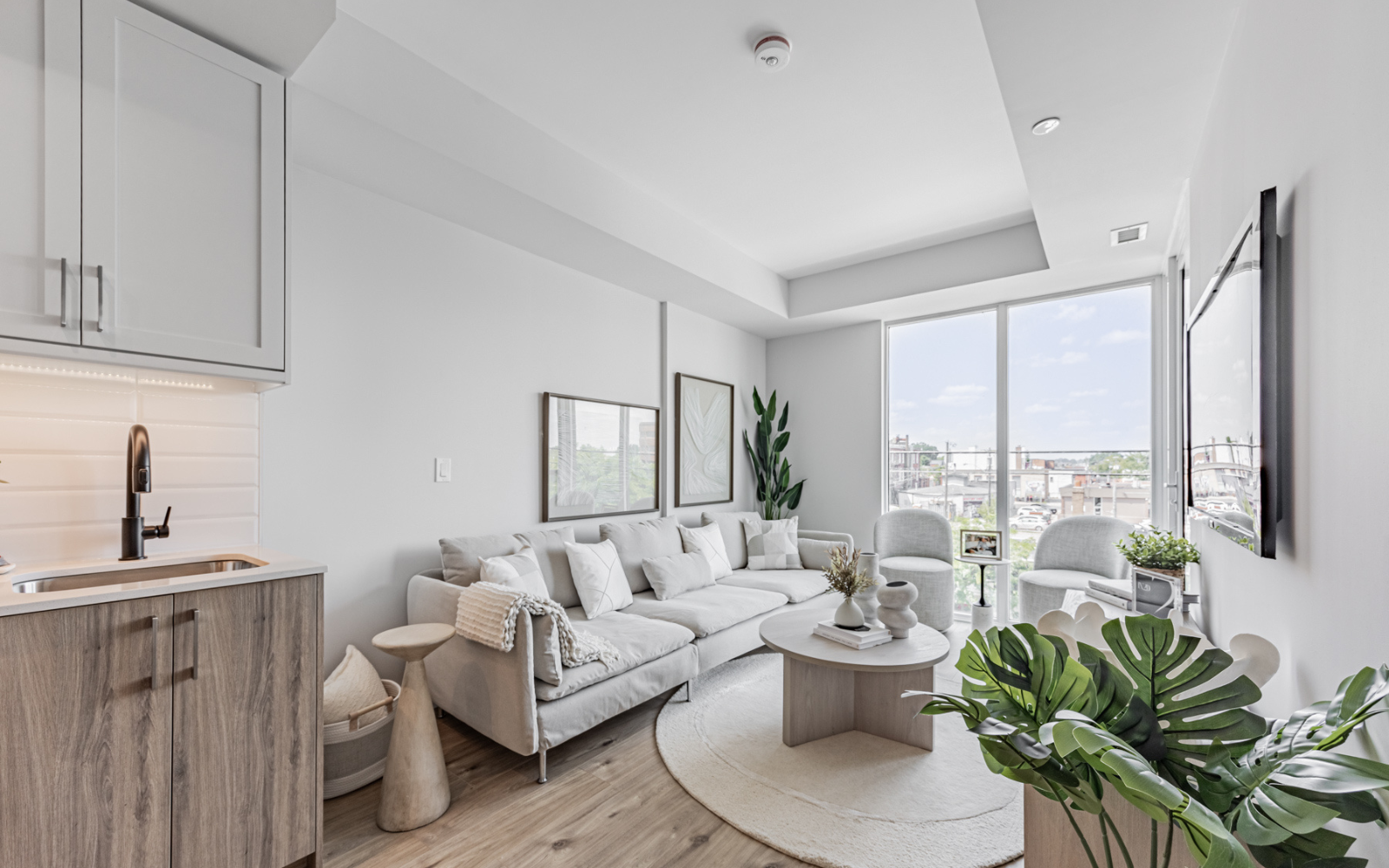 Living room for Suite 212 at Station No. 3