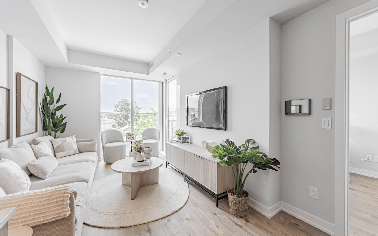 Living room for Suite 212 at Station No. 3