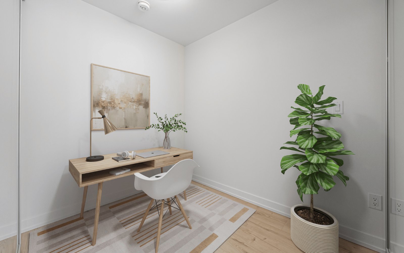 Virtually staged photo of the den in a Green plan at Station No. 3 in Whitby, ON