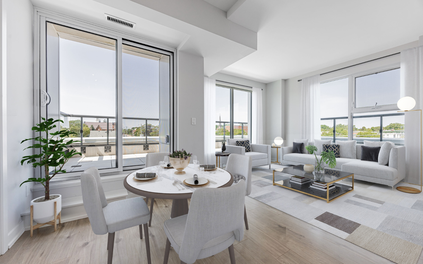 Virtually staged photo of Suite 430 at Station No. 3 in Whitby, ON