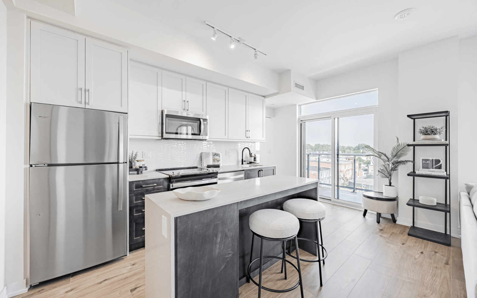 Kitchen photo in a Colborne suite.