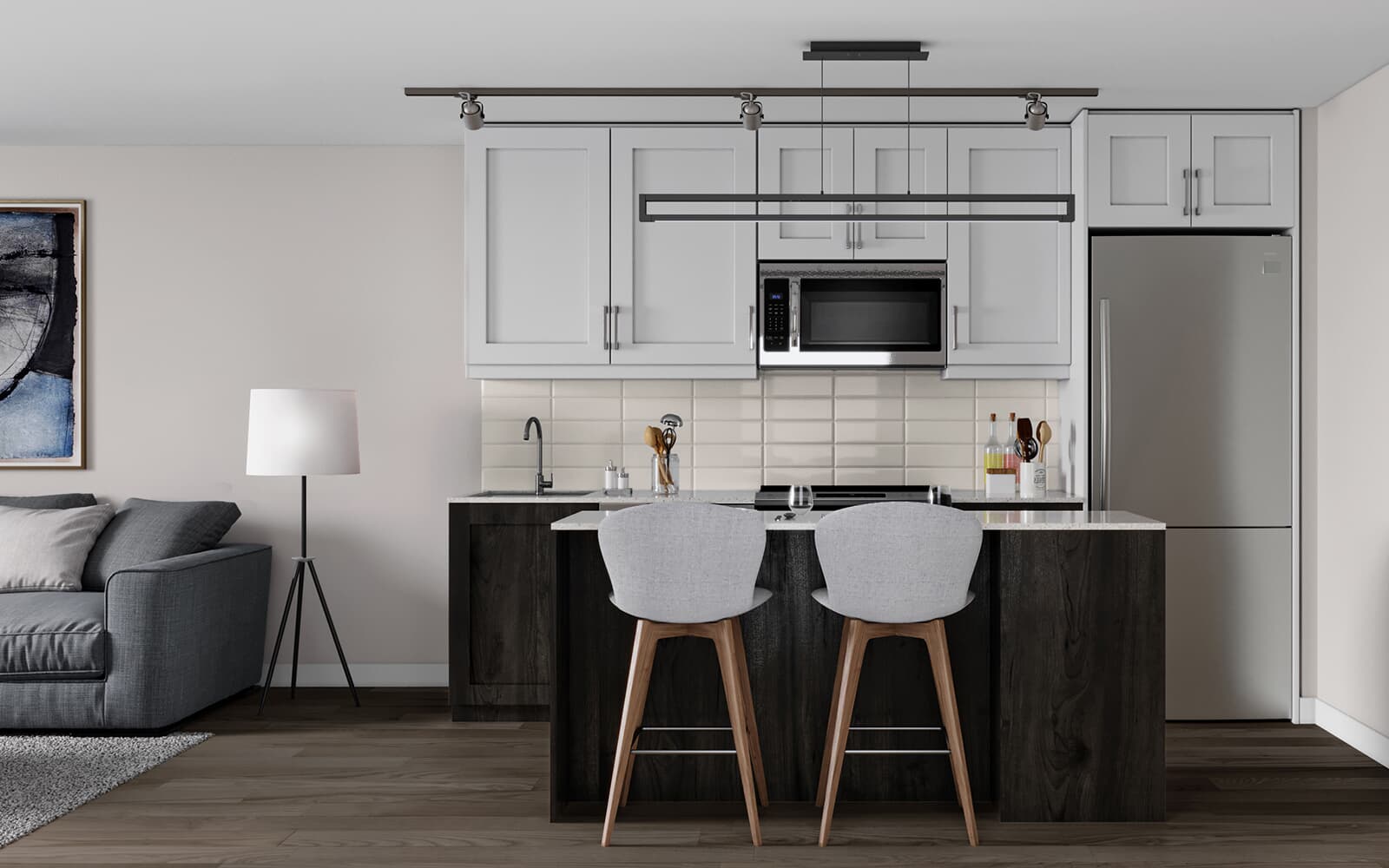 Interior Rendering of the Dundas Suite Design at Station No. 3 in Whitby, Ontario.