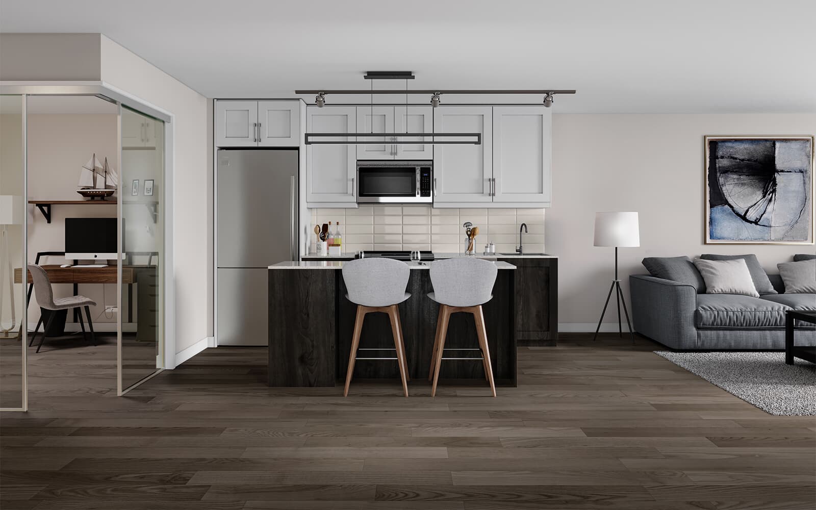 Interior Rendering of the Dundas Suite Design at Station No. 3 in Whitby, Ontario.