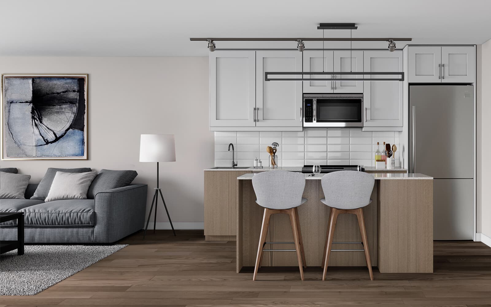 Interior Rendering of the Dundas Suite Design at Station No. 3 in Whitby, Ontario.