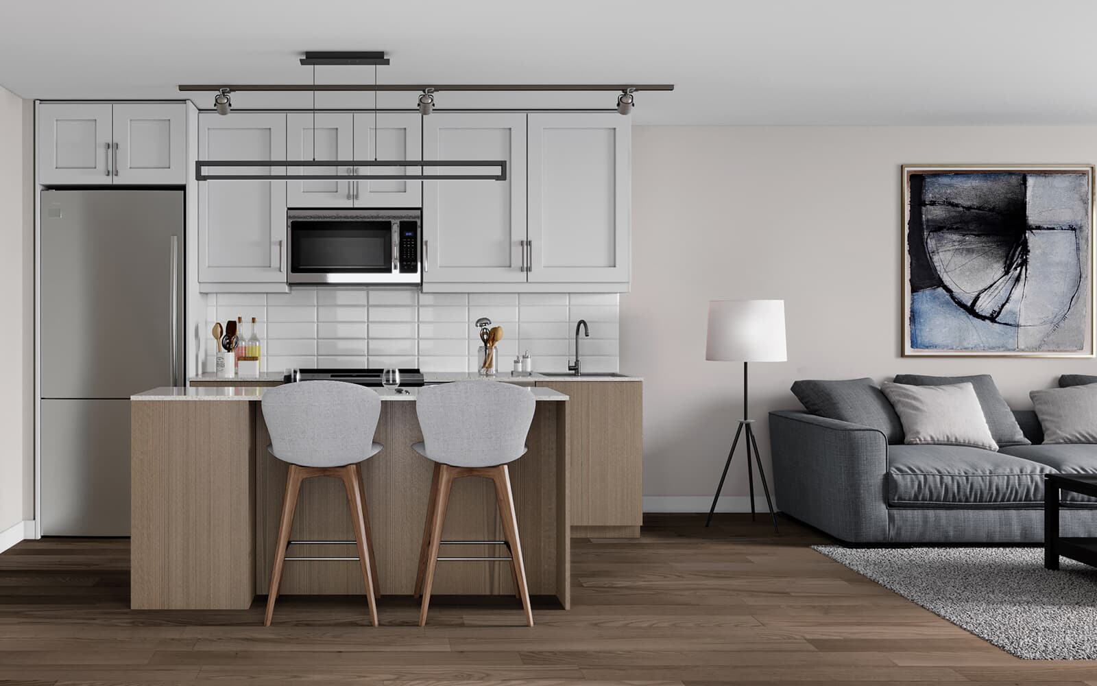 Interior Rendering of the Dundas Suite Design at Station No. 3 in Whitby, Ontario.
