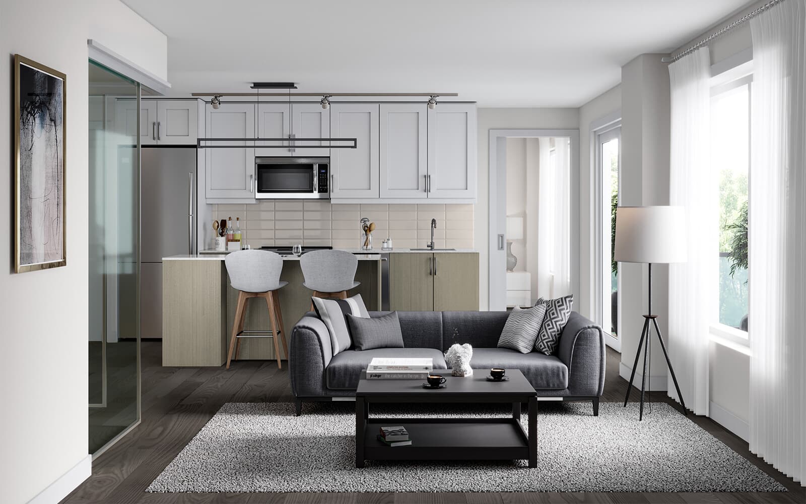 Interior Rendering of the Colborne Suite Design at Station No. 3 in Whitby, Ontario.