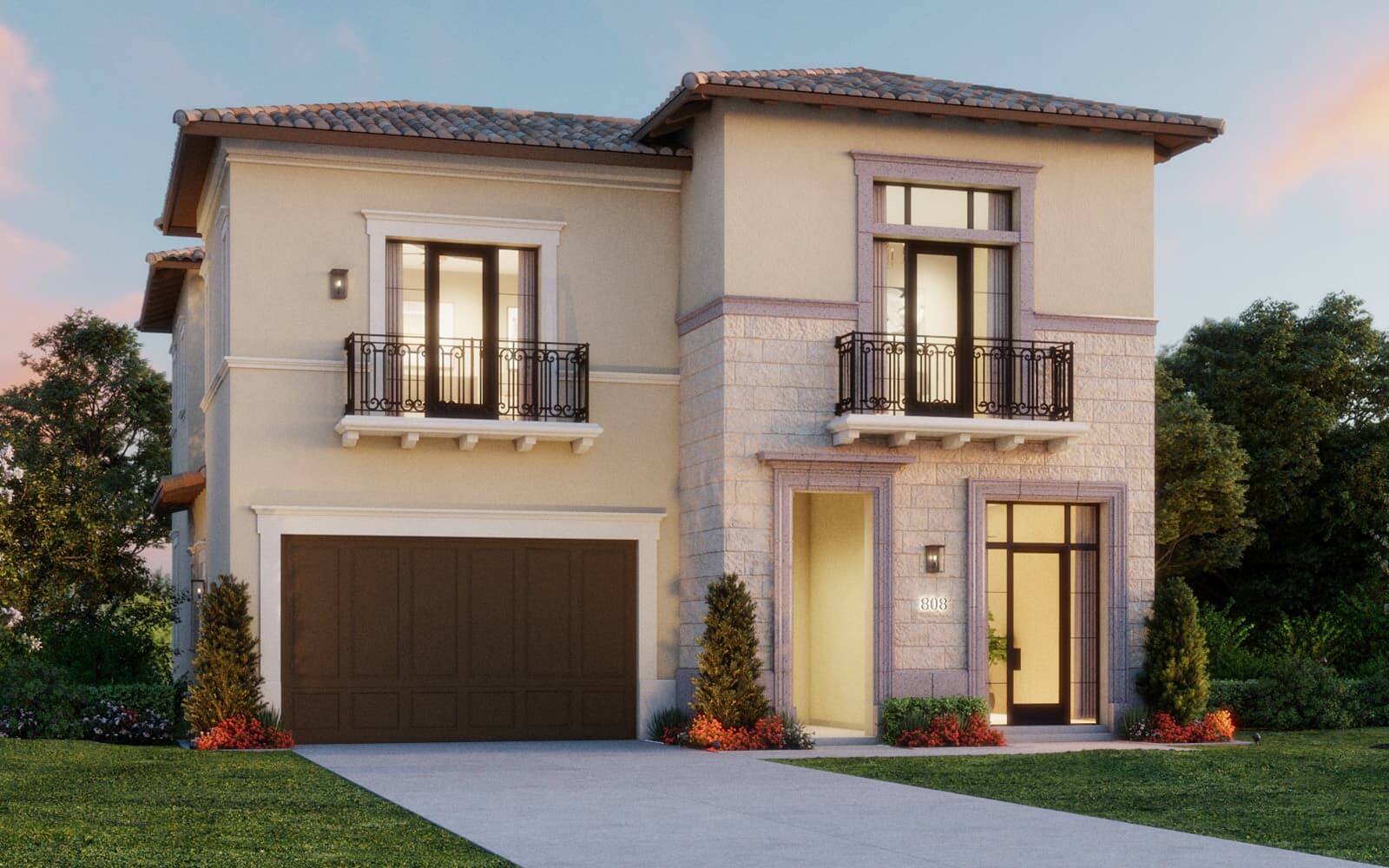 B - Italianate Vista Solana B Rendering