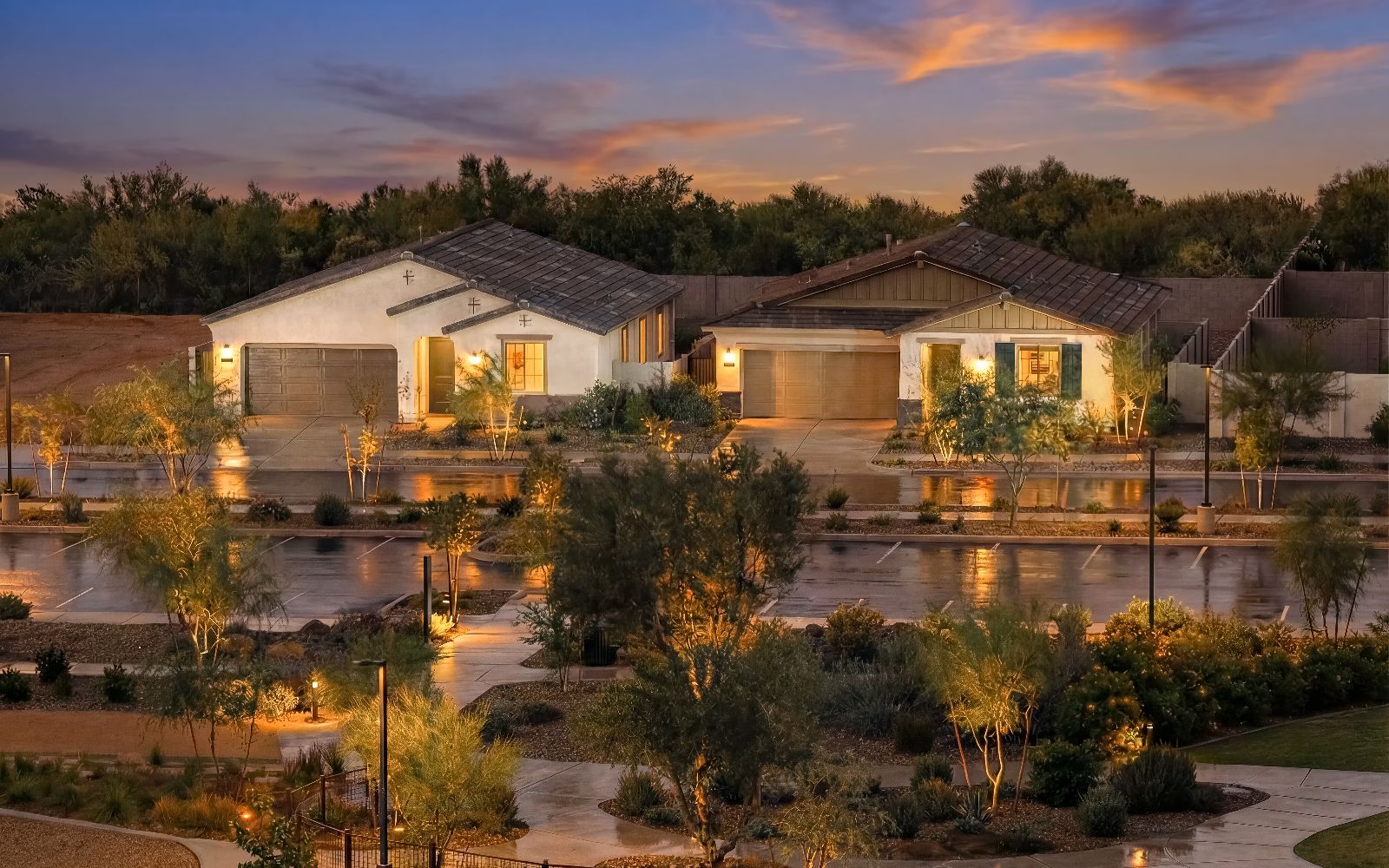 Wildflower Street Scene with Park