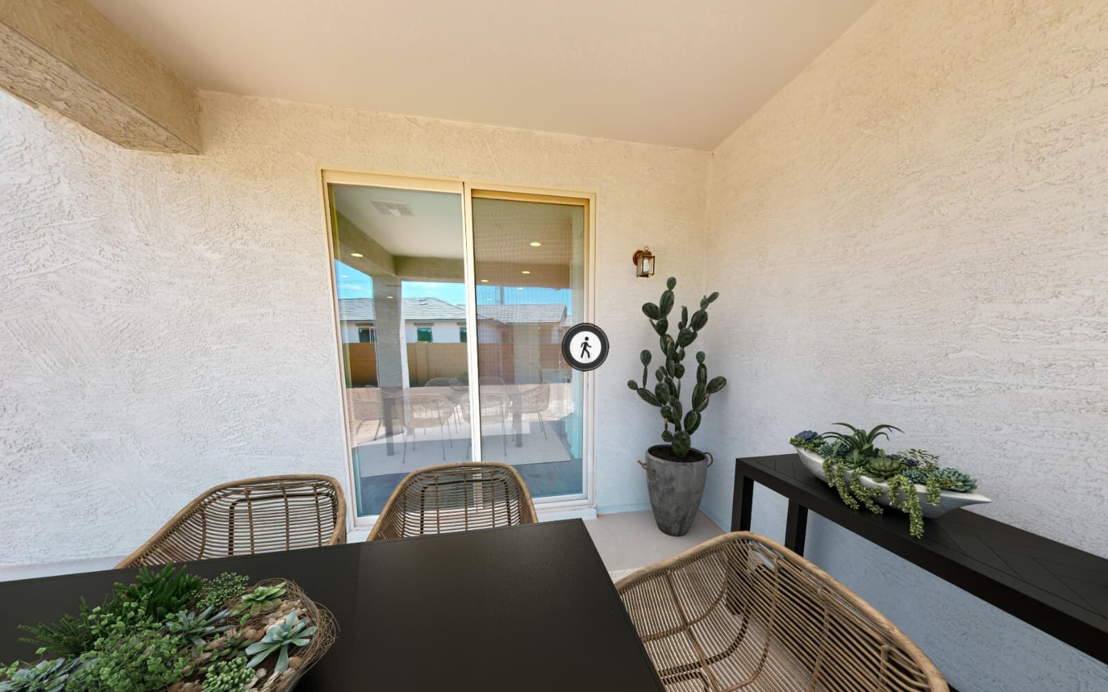 Outdoor room in the Clover plan at Highland Sage