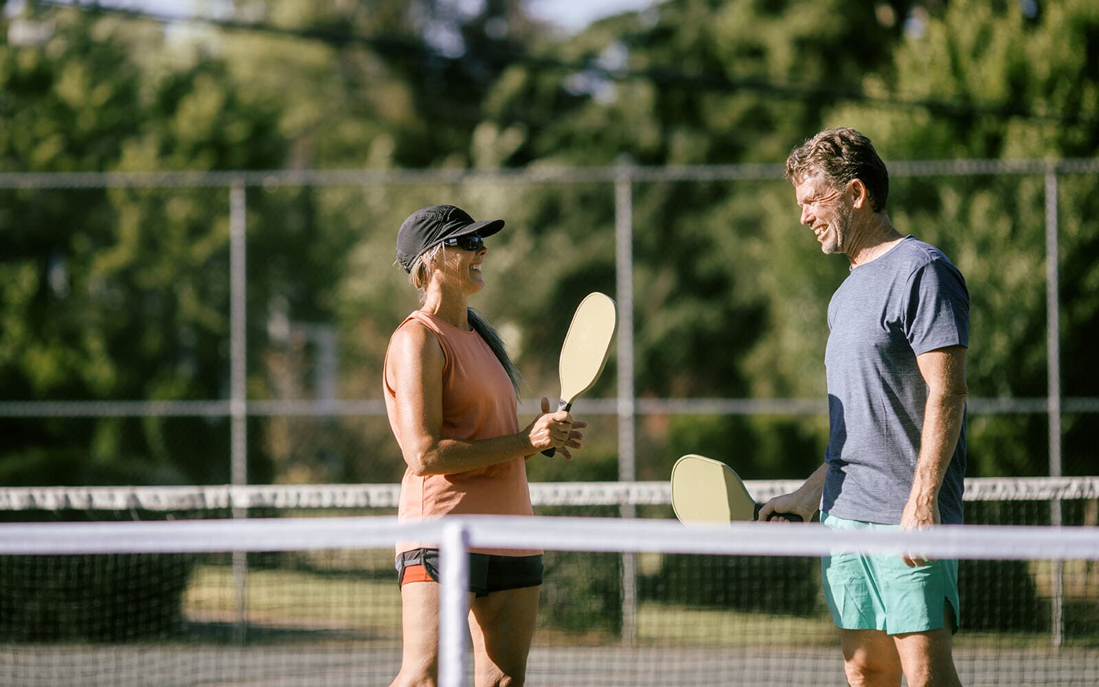 Pickleball players on the court