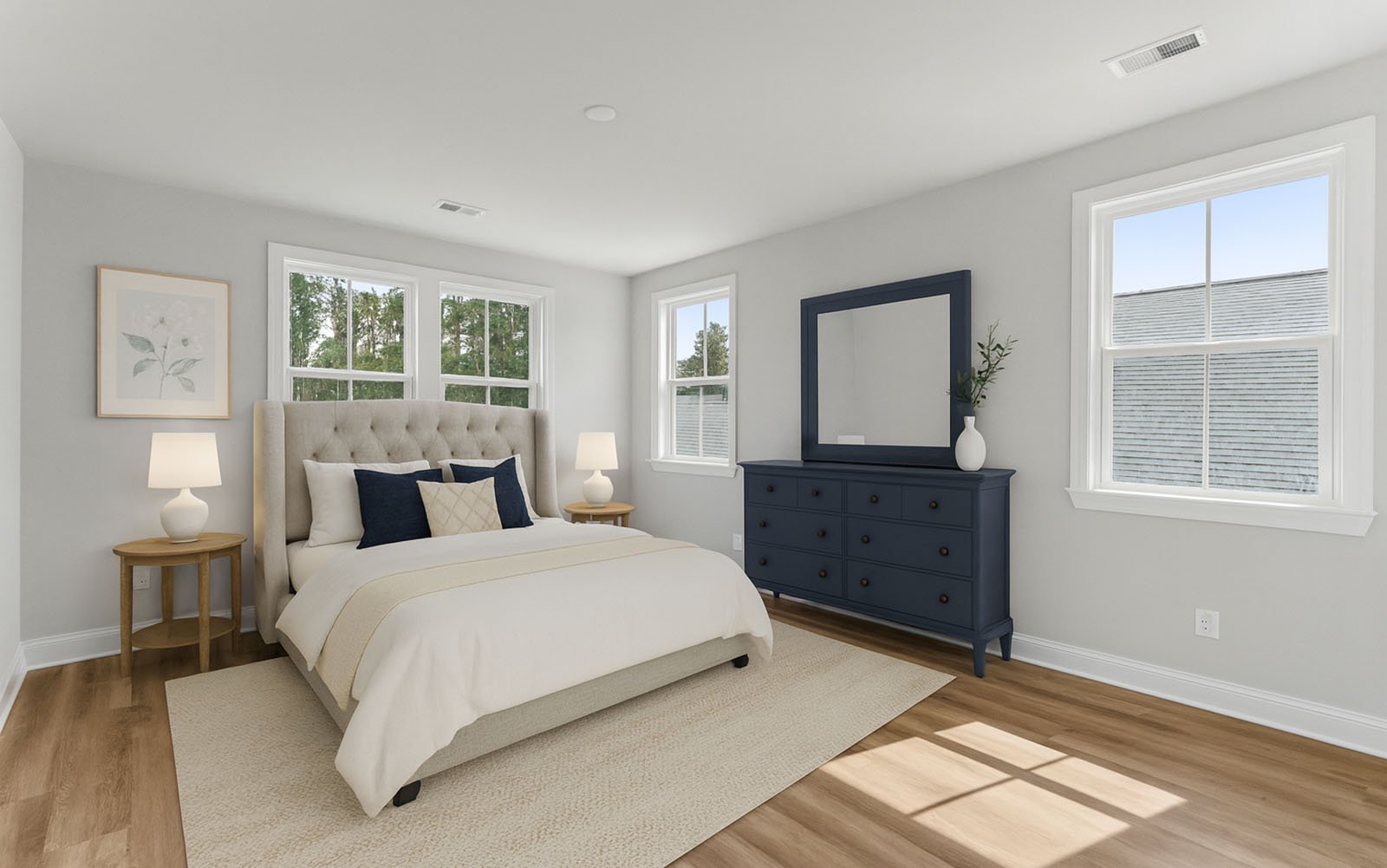 The primary suite in the Preston single family home by Brookfield Residential at Nexton.