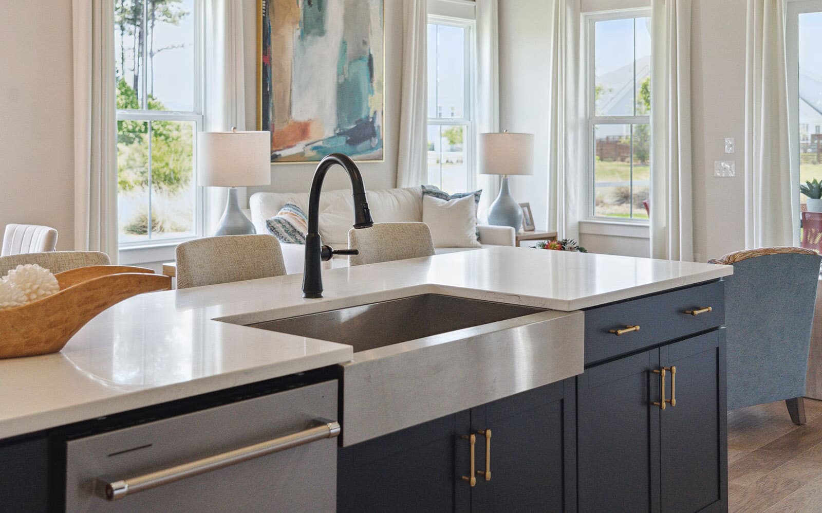 The kitchen detail of the Towson single family home by Brookfield Residential at Nexton.