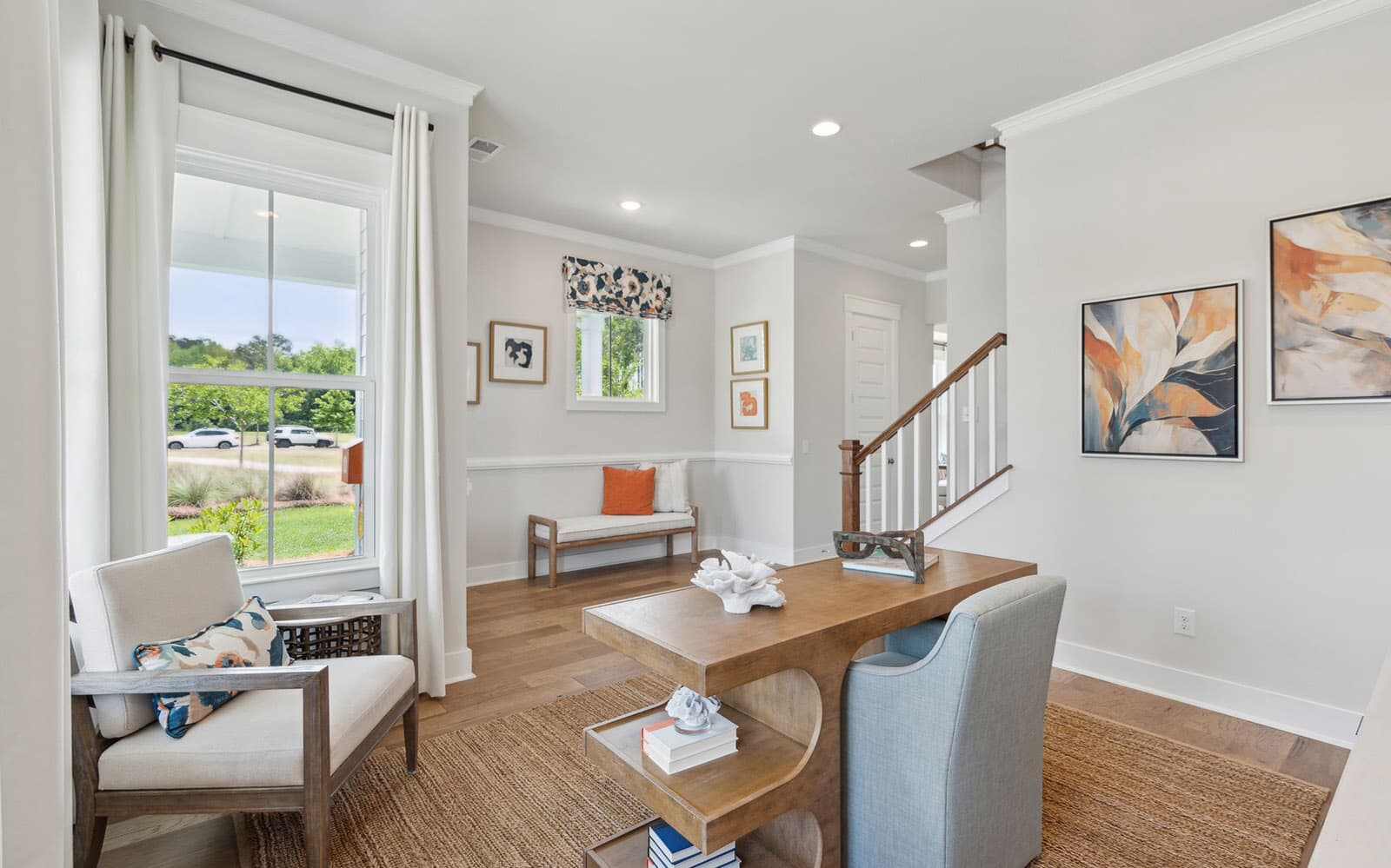 The living room of the Towson single family home by Brookfield Residential at Nexton.