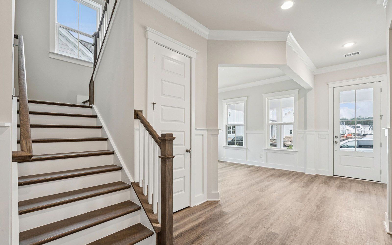 The stairs of the Preston on homesite 1721 at Nexton.