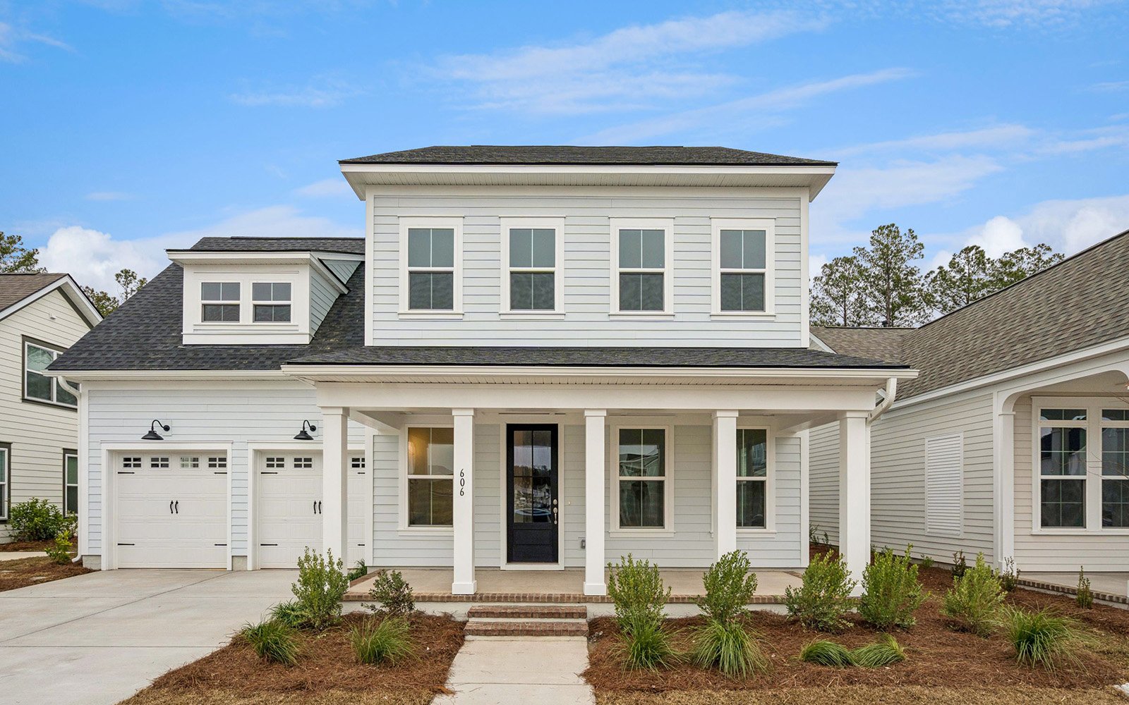 The exterior of the Preston on homesite 1721 at Nexton.