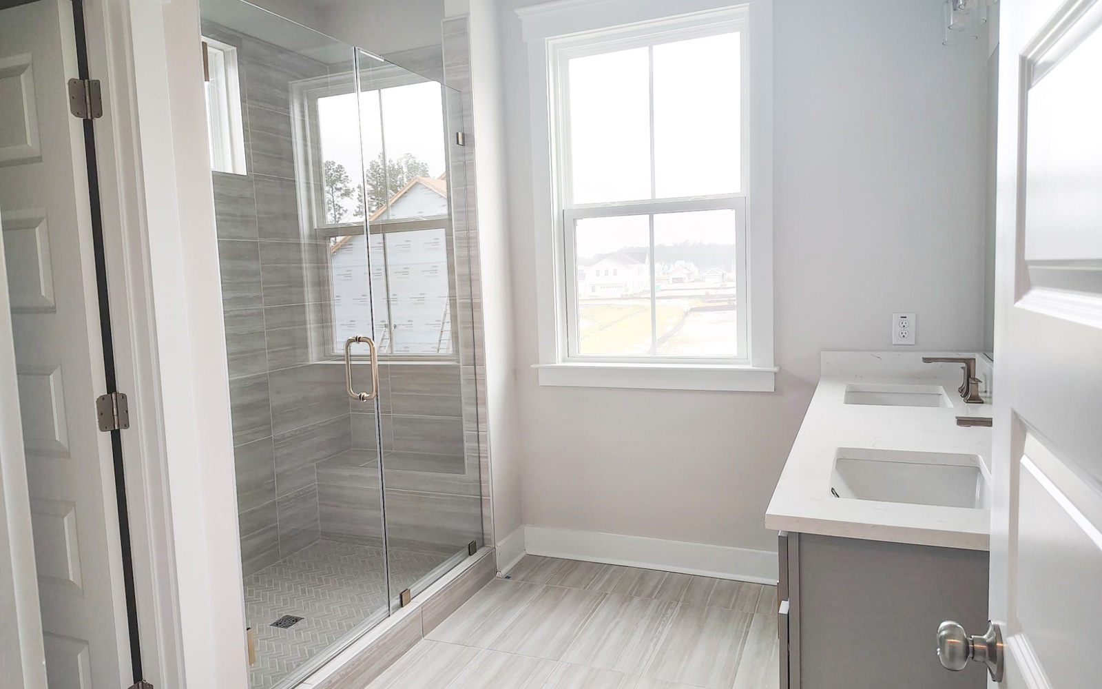 The primary bathroom of the Preston on homesite 1819 at Nexton.