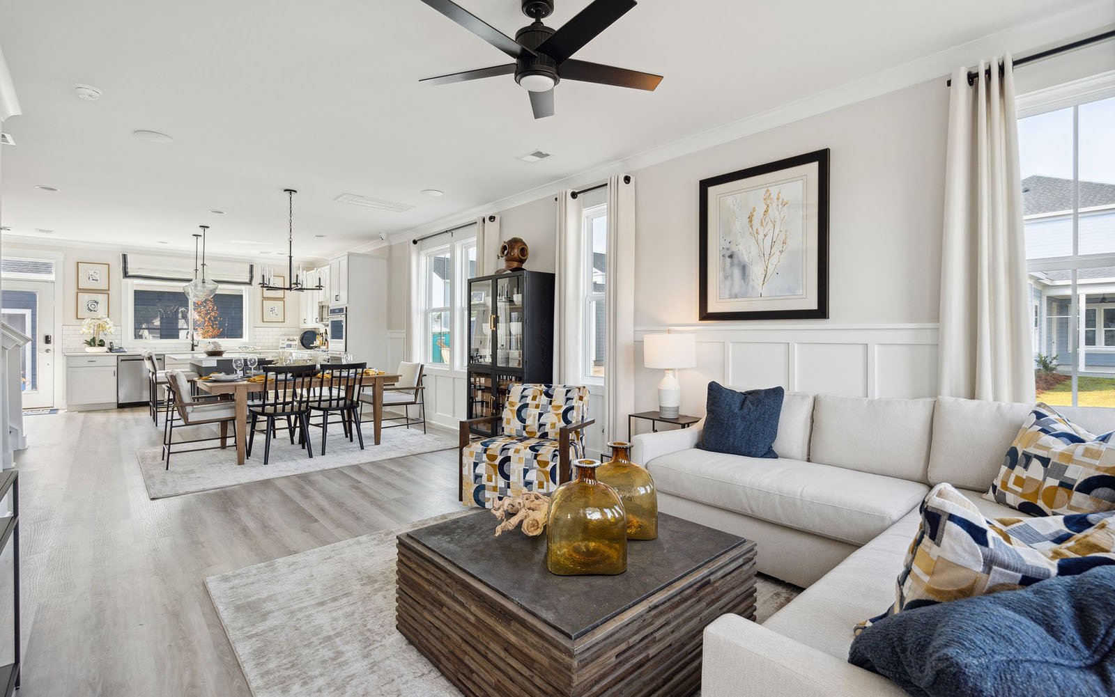 The main level living area in the Sage by Brookfield Residential at Nexton.