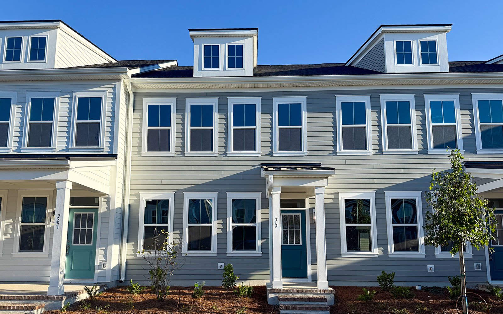 The front exterior of the Sage on homesite 202 at Nexton.