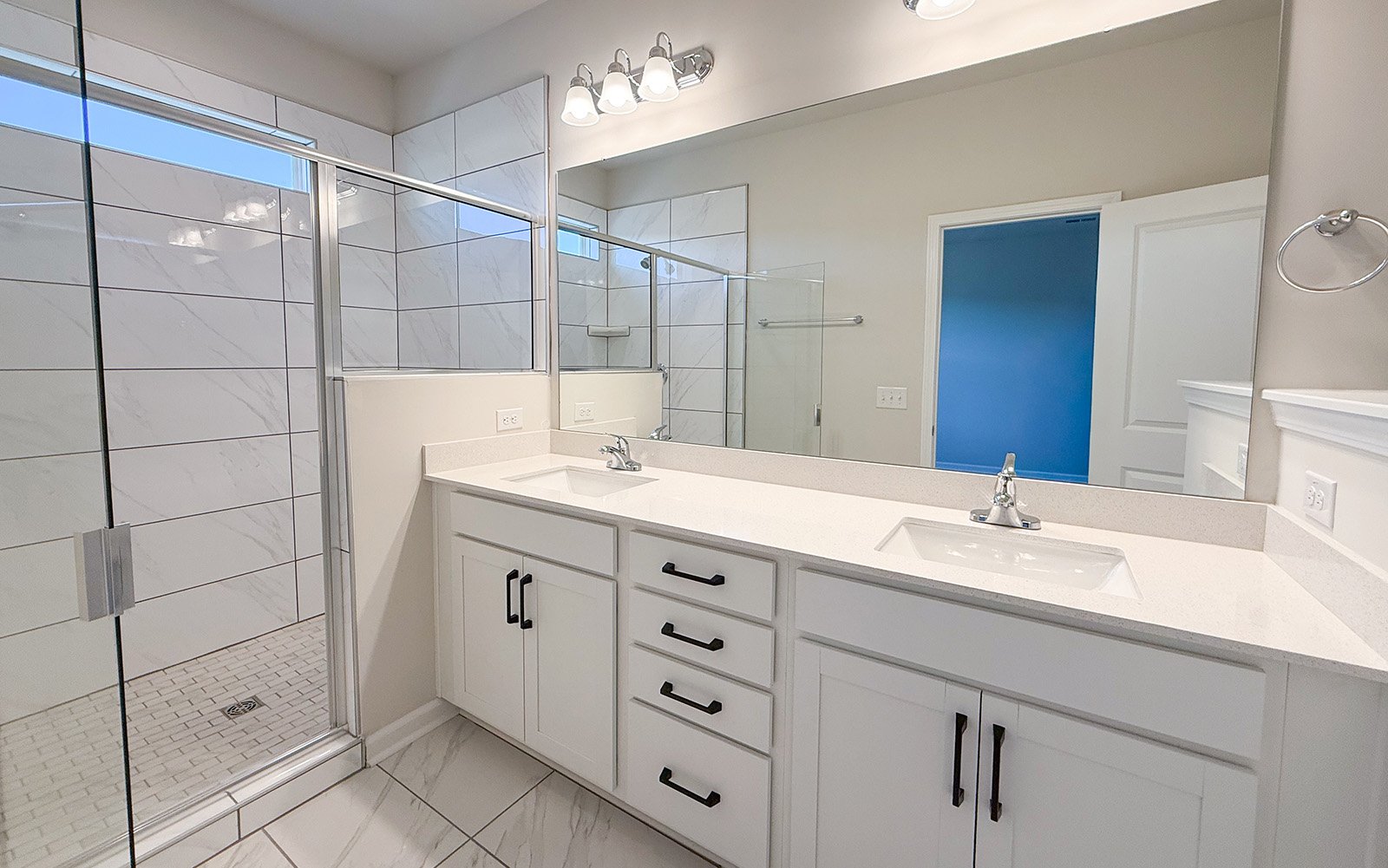 The primary bathroom of the Sage on homesite 202 at Nexton.