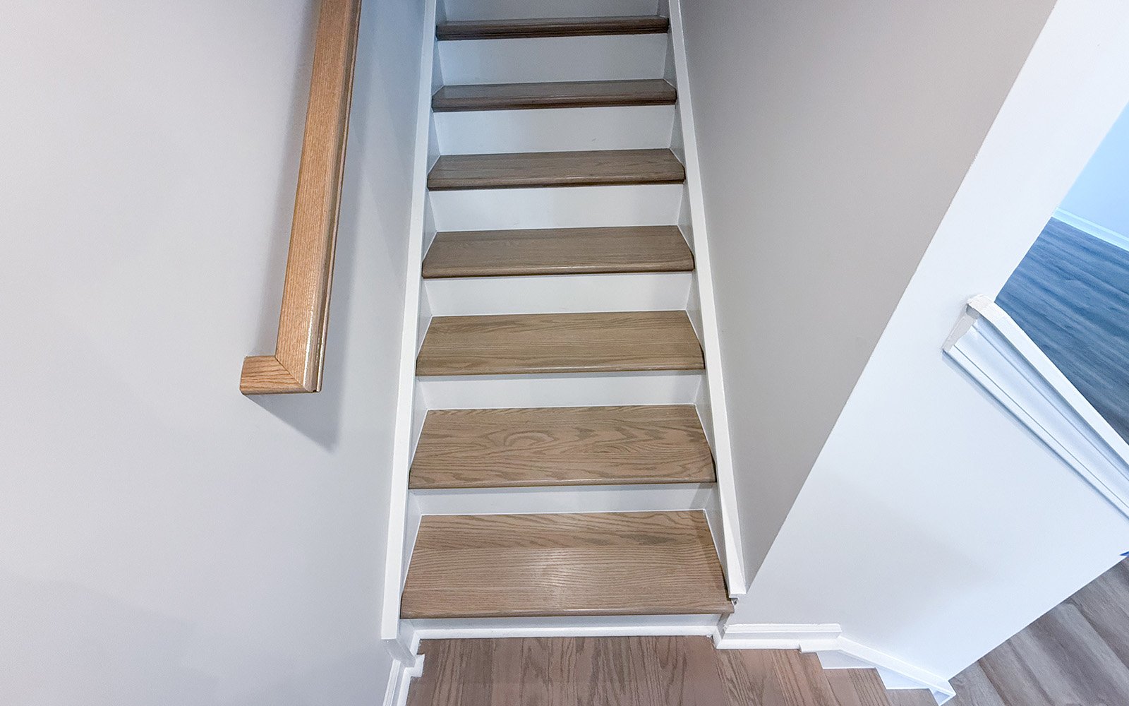 The staircase of the Sage on homesite 202 at Nexton.